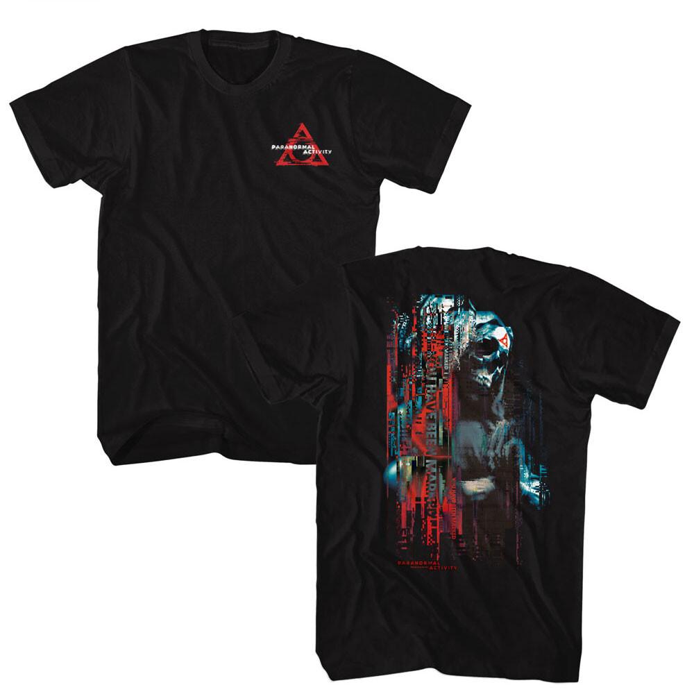 Paranormal Activity Movie Logo Glitchy Skeleton Men T Shirt XXL