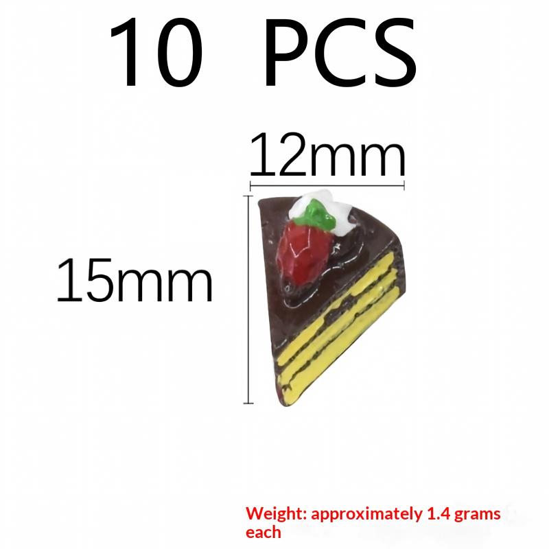 10Pcs Mini Resin Fake Cake Kawaii Simulation Food Miniatures for DIY Handmade Craft Home Decor Ornaments