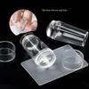 Transparent Nail Stamper with Scraper 2Pcs Jelly Silicone Head Stamp for French Nails Printing Nail Art Stamping Plate Manicure