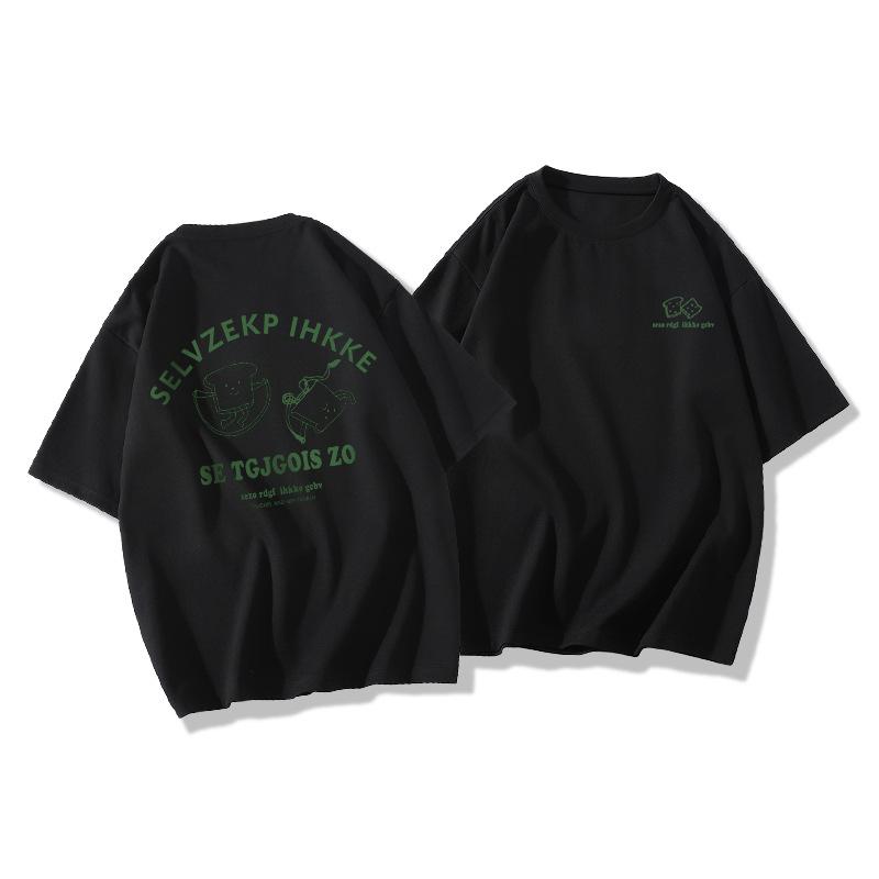 Teenager Summer Casual Short Sleeve O Neck Letter Printed Pullover Oversize Cotton T Shirt Top