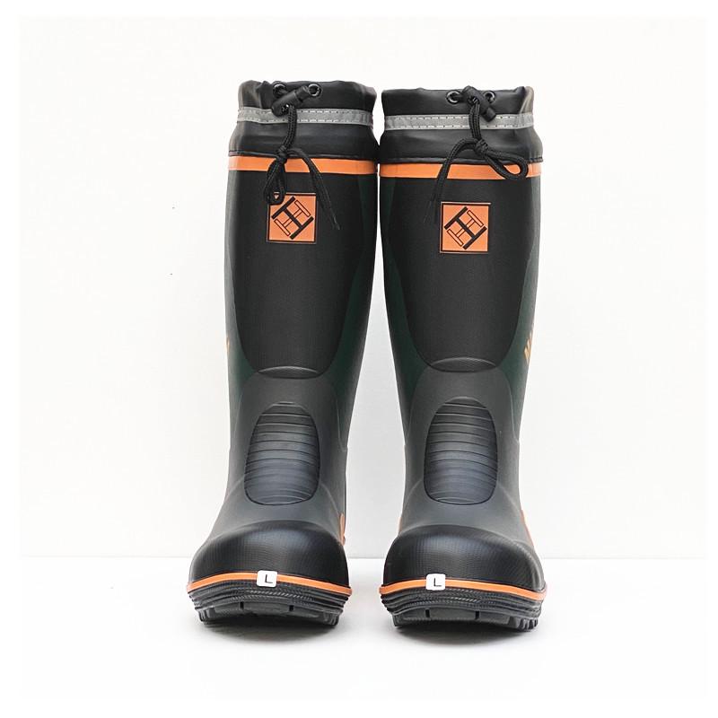 Men's High-Top Steel-Toe Puncture-Proof Rubber Rain Boots – All-Season, Anti-Smash, Soft Protective Footwear