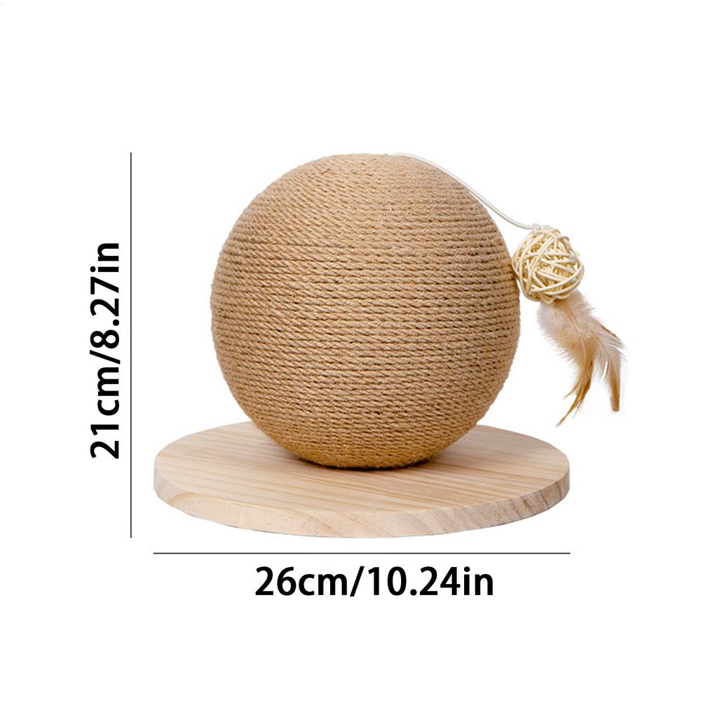 

Cat Scratcher Ball Scratching Sisal Puzzle Play Interactive Cat Play Exerciser With Feathers For Play Hunting Climbing Scratcher