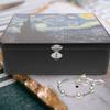 NUOLUX Tin Can Storage Box with Lid, Lockable Storage Box, Keepsake Box, Small Storage Box, Vintage Collection Box, Gift Box, 24.5 x 18 x 8.5 cm
