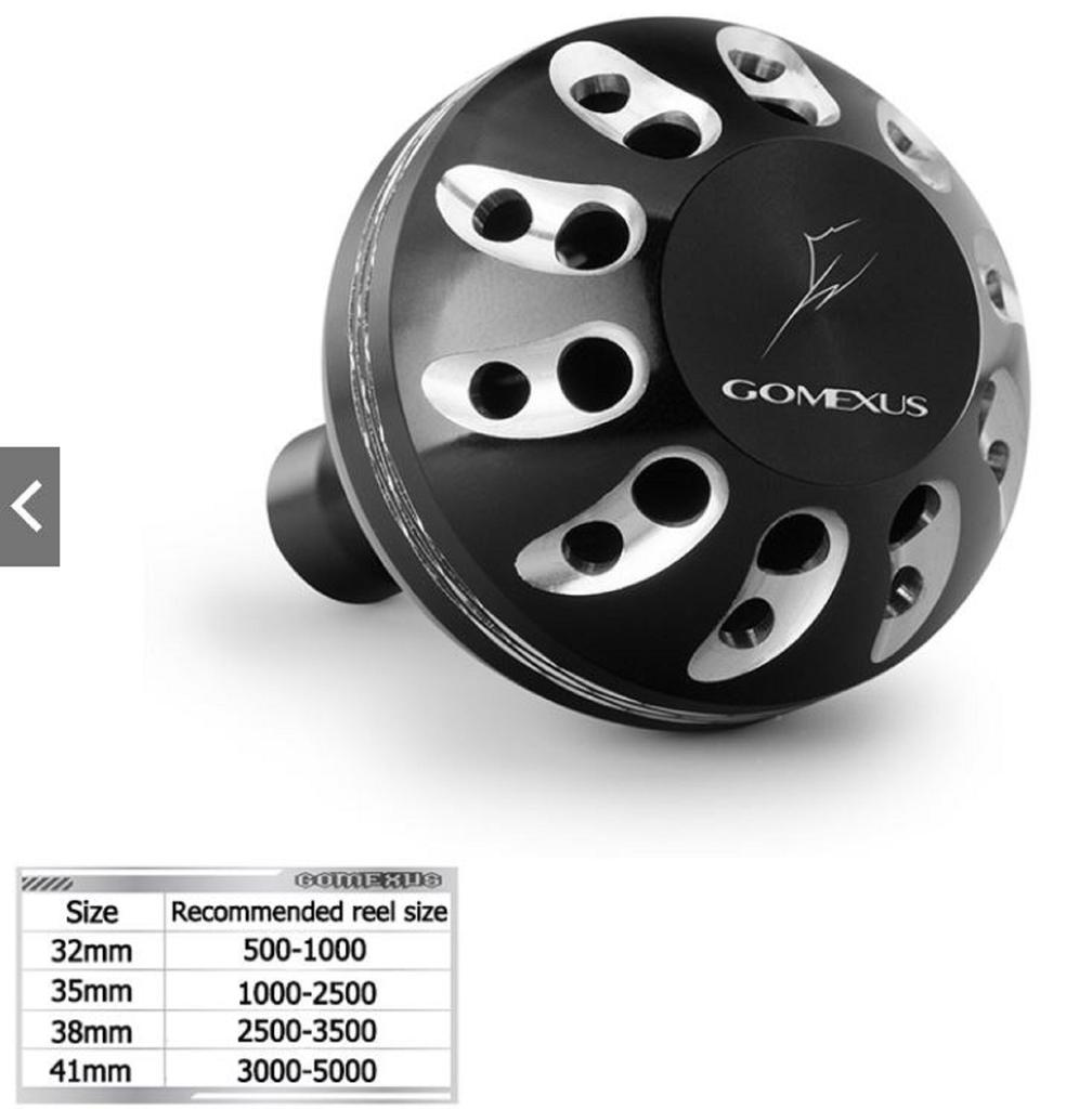Gomexus A41BKBKSR-G Gałka Aluminiowa Czarno-Srebrna 41mm Shimano A , Daiwa S (1496)