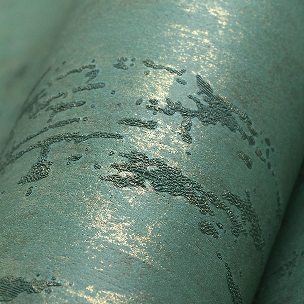 Retro Pure Green Wallpaper Bedroom Living Room Sofa Background Wall Paper Modern