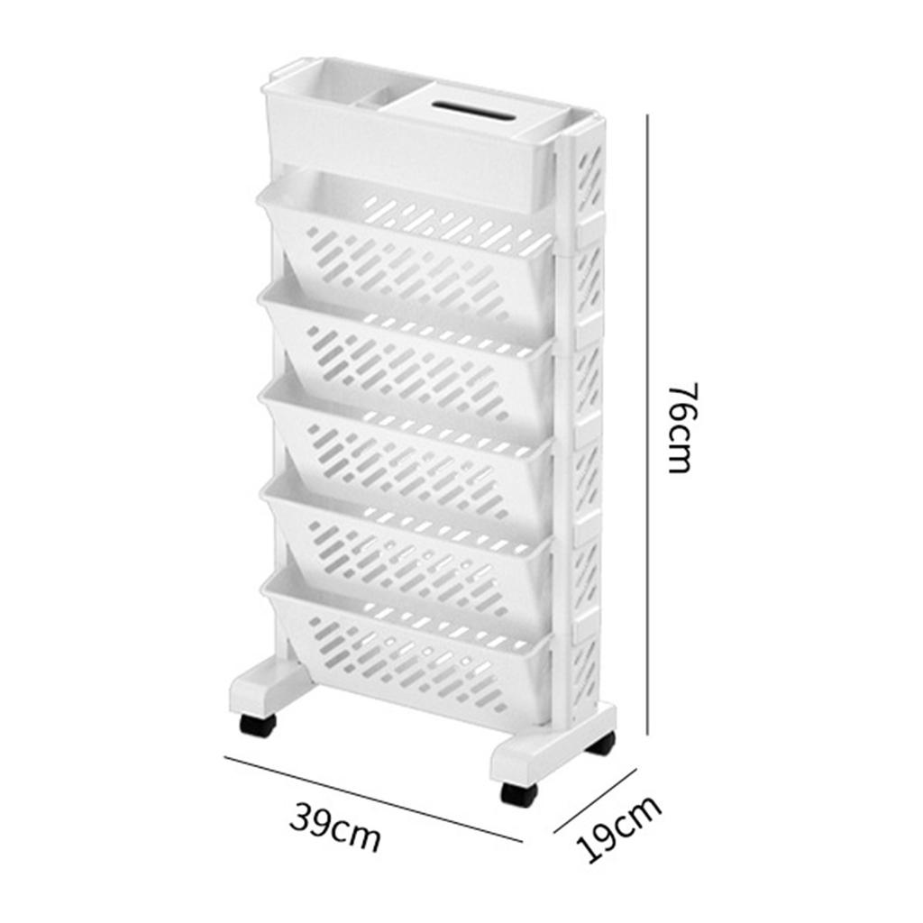 Movable Bookshelf Large Capacity Rotatable Removable Plastic Practical Rolling Organization Shelf