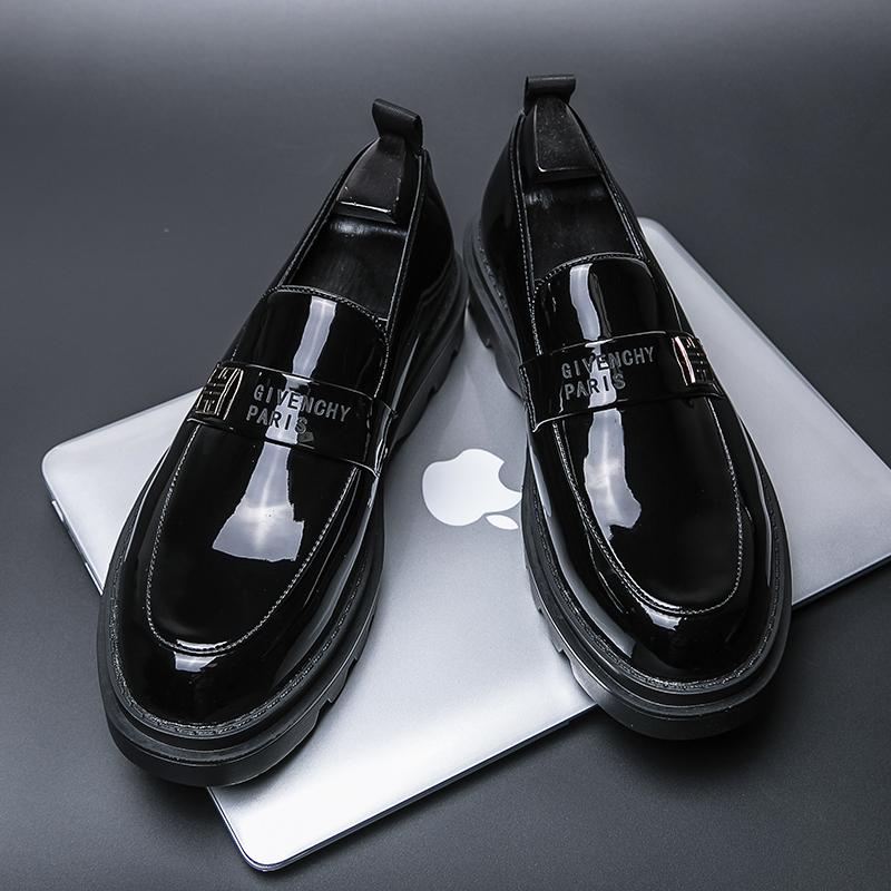 

2024 Модные кожаные классические черные мужские дышащие британские мужские низкие кожаные туфли высокого качества на мягкой толстой подошве рабочие туфли 45 чёрный