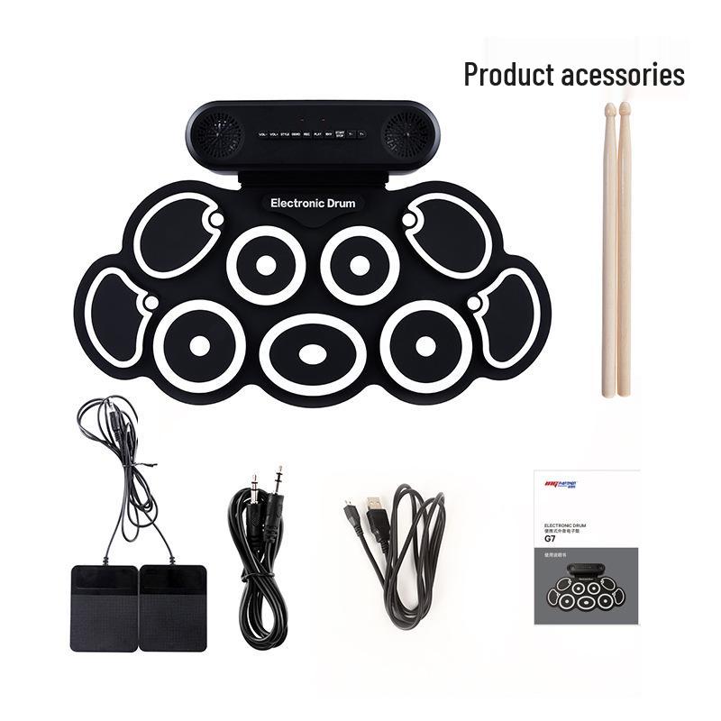 Portable Foldable Electronic Drum Set for Kids and Beginners