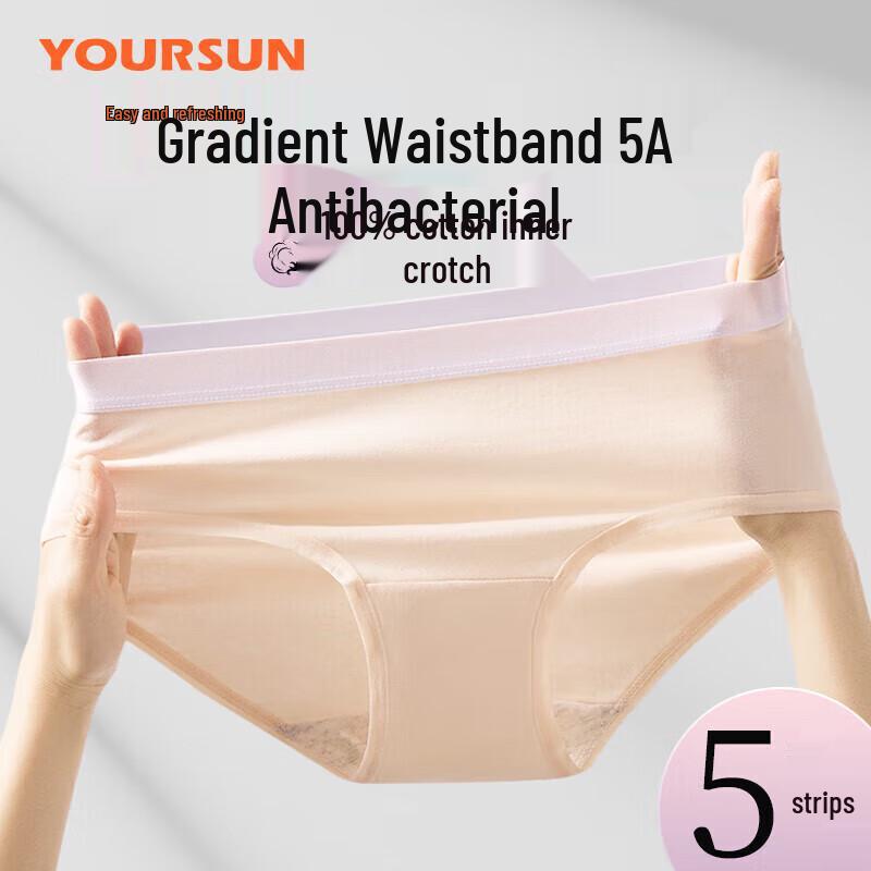 

Yiershuang Women s Antibacterial Cotton Briefs (5-Pack) L