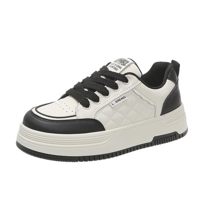 Platform white shoes women's shoes spring new versatile leather sports shoes women's casual shoes heightening board shoes