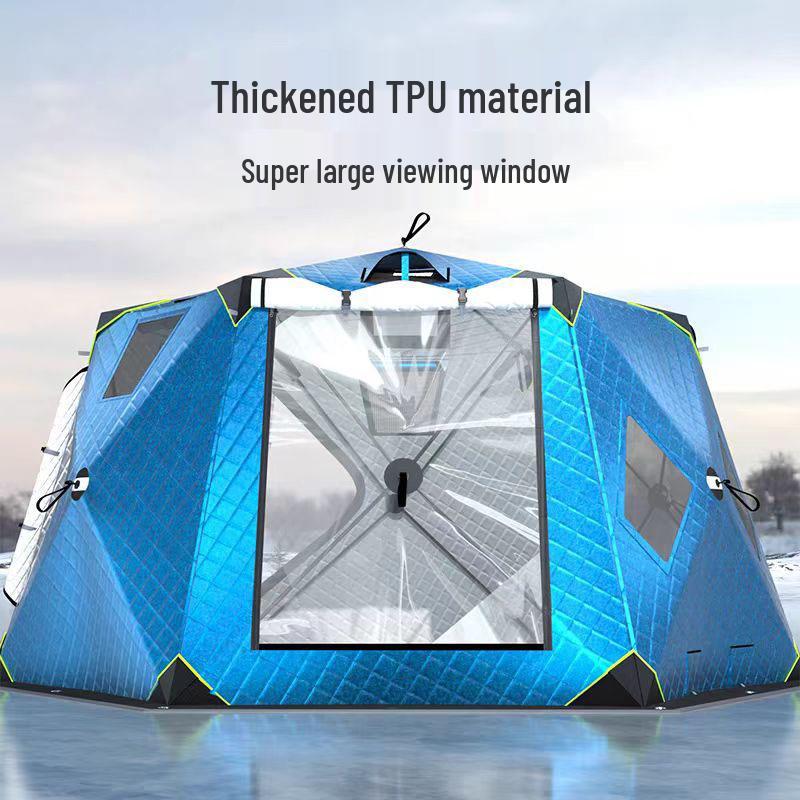 Thickened Cotton-Padded Winter Tent: Quilted, Windproof, and Warm for Extreme Cold Ice Fishing and Camping