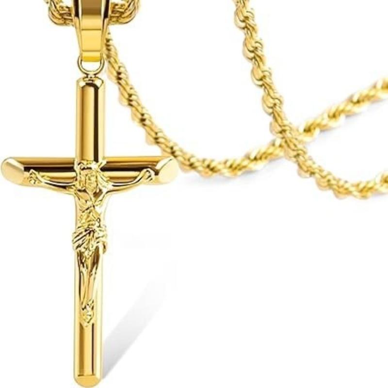 2026 Cross Pendant 18K Gold Niche Couple Necklace Versatile Accessories Do Not Fade