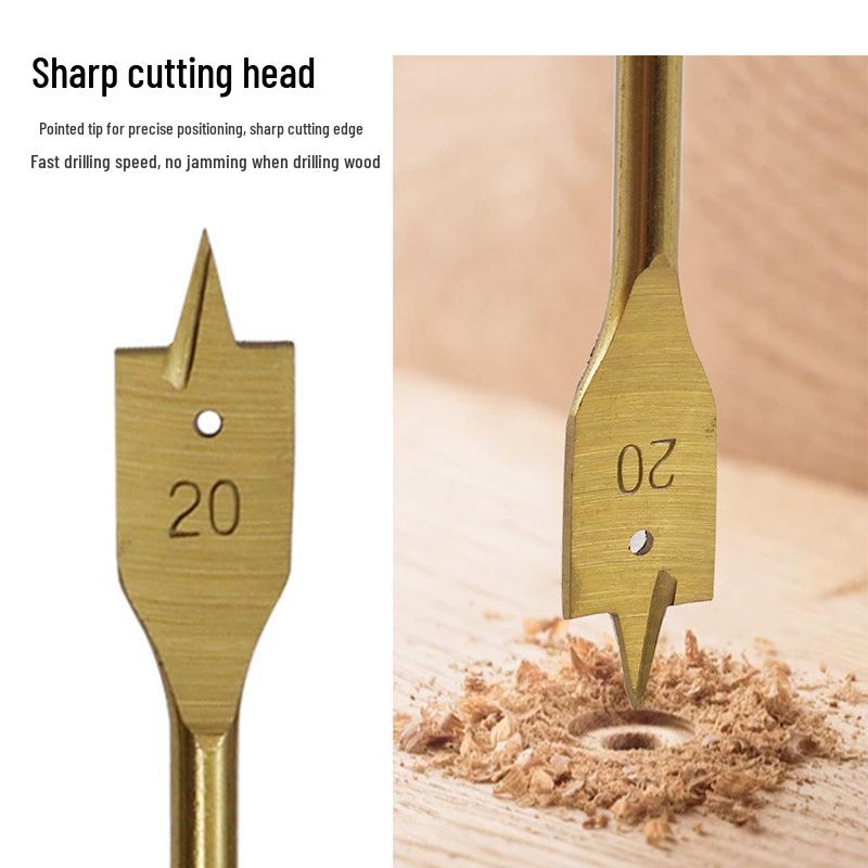 6-Piece Titanium Hex Shank Woodworking Flat Chisel Set for Electric Drills