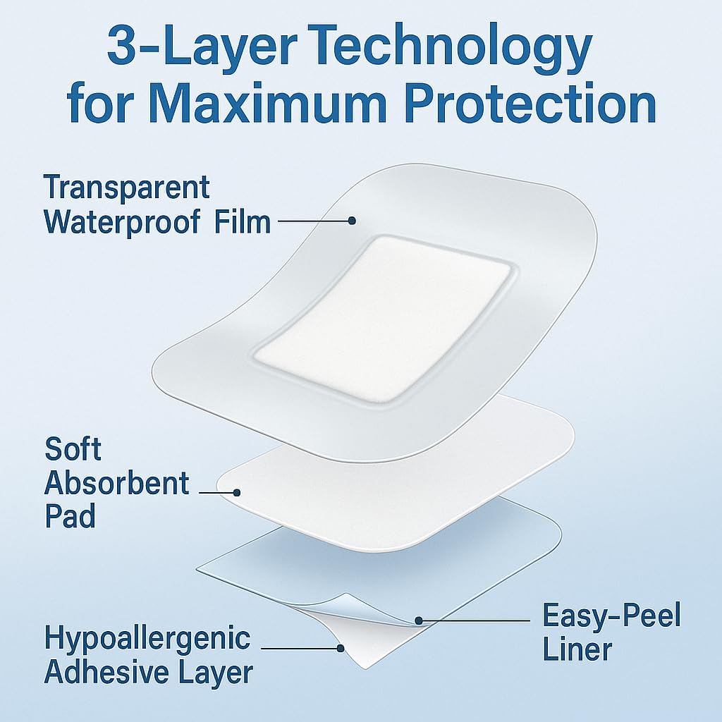 Waterproof Band Aid Wound Dressing Medical Transparent Sterile Tape Wound PU film Adhesive Plaster
