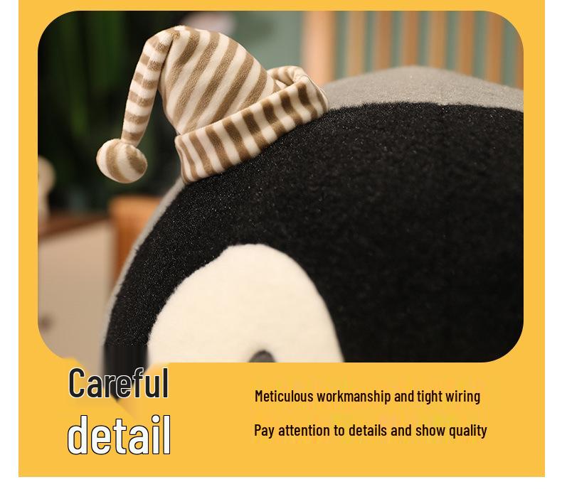 Cute Sleepy Penguin Plush Pillow - Soft Marine Animal Doll for Kids