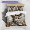 3PC Custom Name Donkey Floral Crown Bedding Set Duvet Cover Closure Includes 1 Duvet Cover & 2 Pillowcases for Bedroom