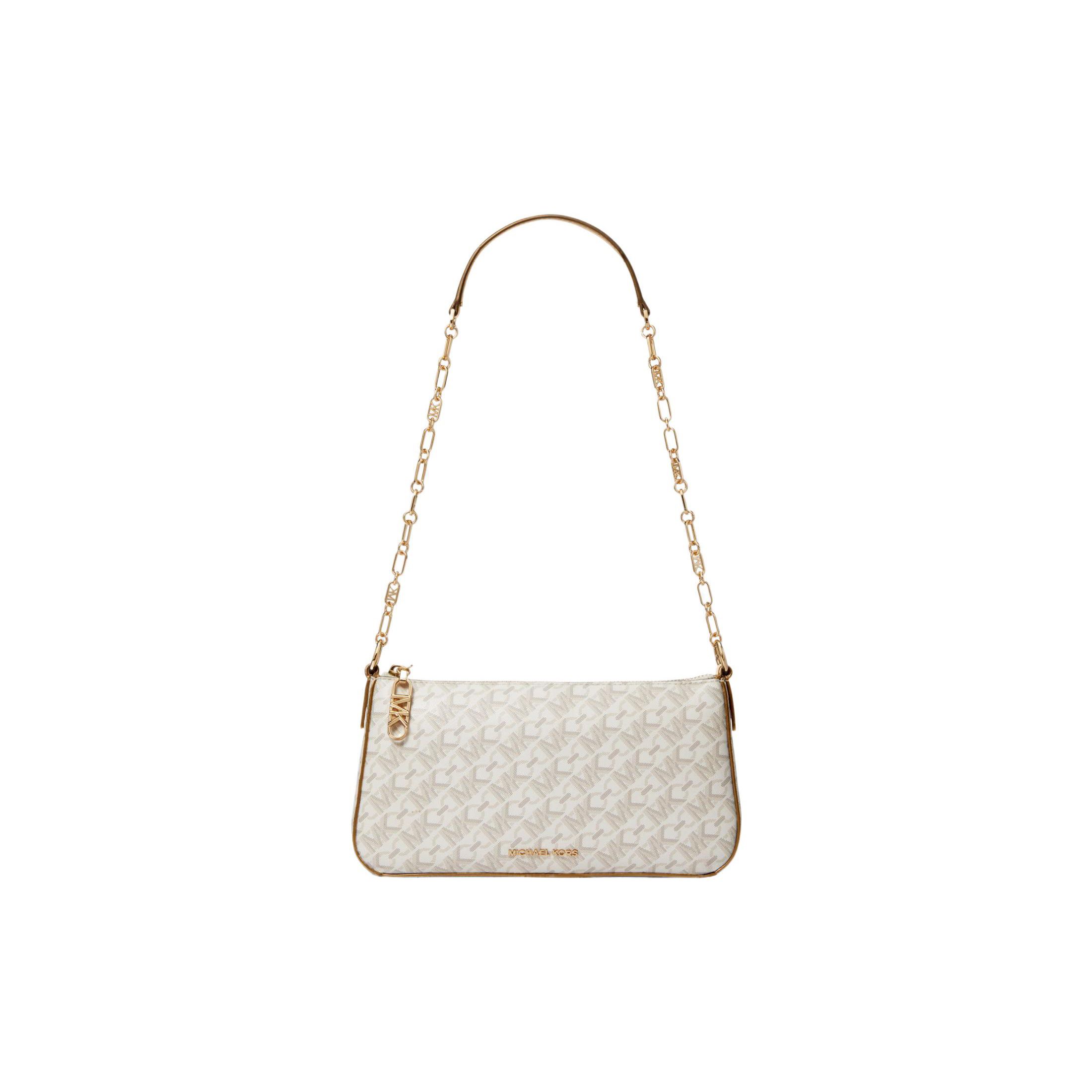 

Michael Kors Empire Logo Print Medium Chain Link Canvas Clutch Crossbody Bag Women Handbags White 32H3G8EW6B0160 Basic Set (Bag+Dust Bag)