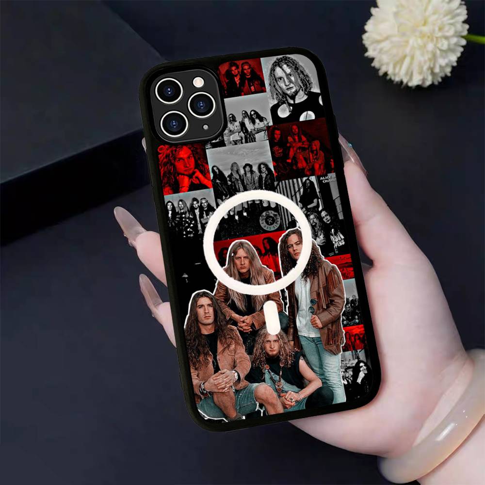 Retro Band A-Alice In C-Chains For Magsafe Magnetic Wireless Phone Case For IPhone 11 12 13 14 15 16 17 Pro Max Plus Cover