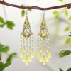 New Bohemian Rhinestone Water Drop Earrings for Women Ethnic Long Crystal Tassel Earring Party Vacation Jewelry