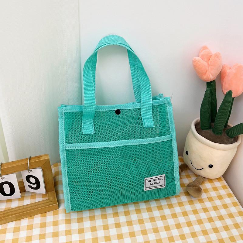 Stylish Korean Transparent Mesh Casual Beach Bag Large Capacity Tote Handbag