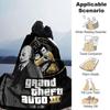 1pc Grand Theft Auto Soft Flannel Blanket with Designer Print A Cozy Blanket for All Seasons, Perfect for the Couch, Bed, Office