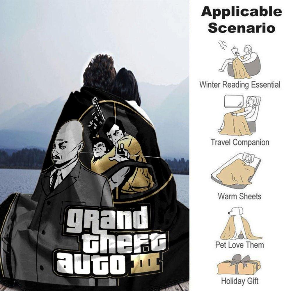 1pc Grand Theft Auto Soft Flannel Blanket with Designer Print A Cozy Blanket for All Seasons, Perfect for the Couch, Bed, Office
