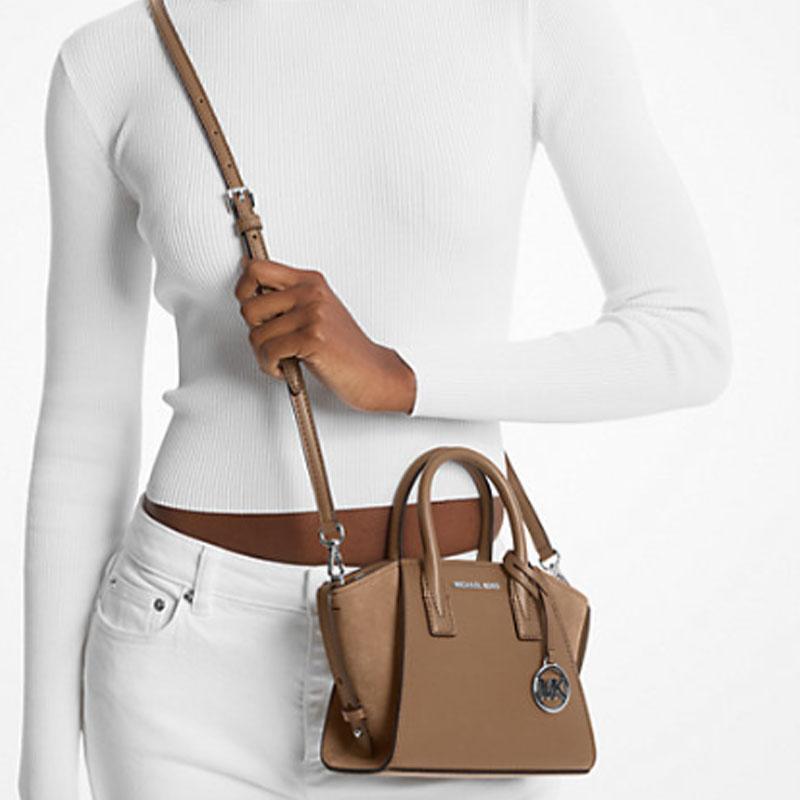 MICHAEL KORS Avril Leather Handbag Mini Womens Driftwood 35F4S4VC0L-DRIFTWOOD