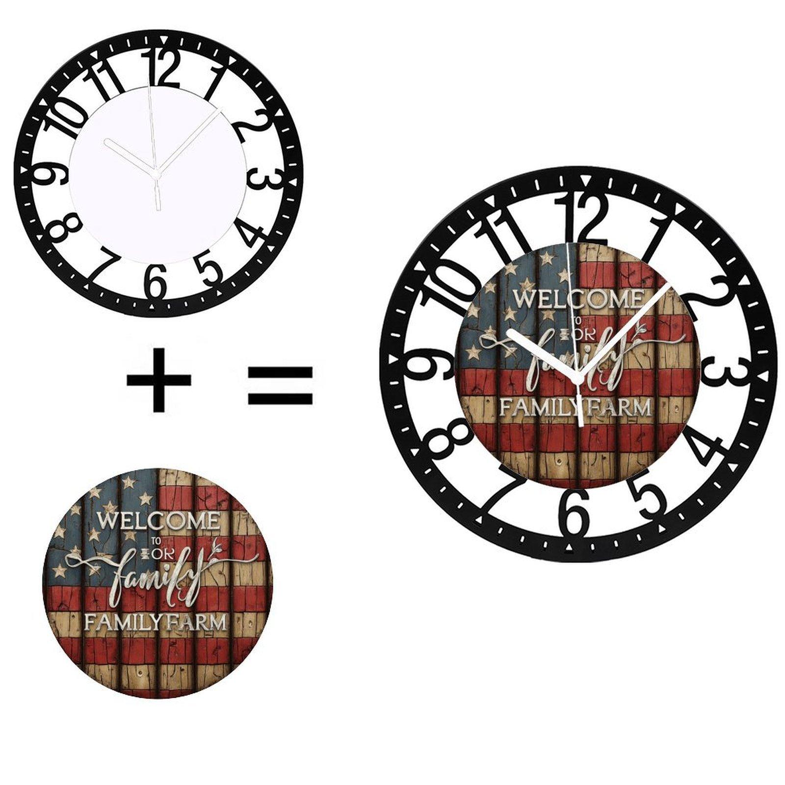Nordic Design 25cm Iron Round Wall Clock Simple Elegant Silent (Black,10 inch(25.40cm))