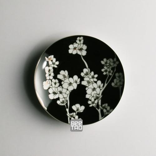 

Sakura set plate black and white plate wall decoration hanging plate coffee living room decoration wall decoration disc