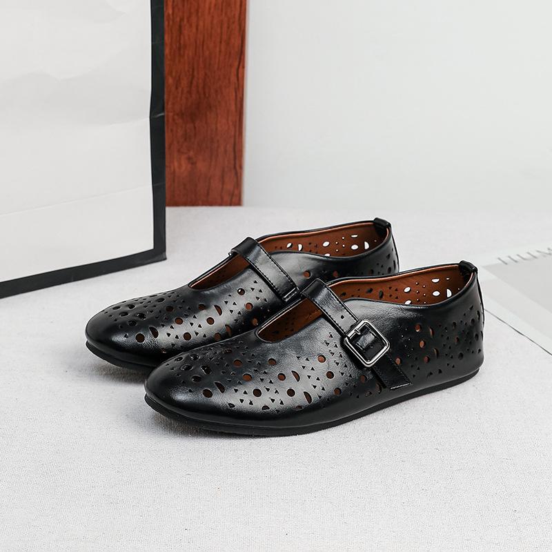 Mary Jane Shoes for Women Casual Hollow Ballet Flats Shoes Round Toe Mary Jane Flats Women's Cutout Ankle Strap Flats Shoes Comfortable Dressy Shoes
