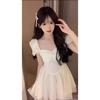 Princess On the Run Dress Women's Summer Short-sleeved Super Fairy Temperament Gentle Engagement Certificate French Retro Little White Skirt