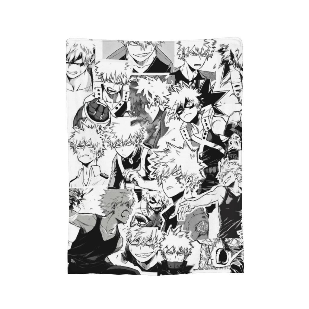 Katsuki Bakugou My Hero Academia Blanket Plush Novelty Warm Throw Blankets for Bedding Lounge Winter,