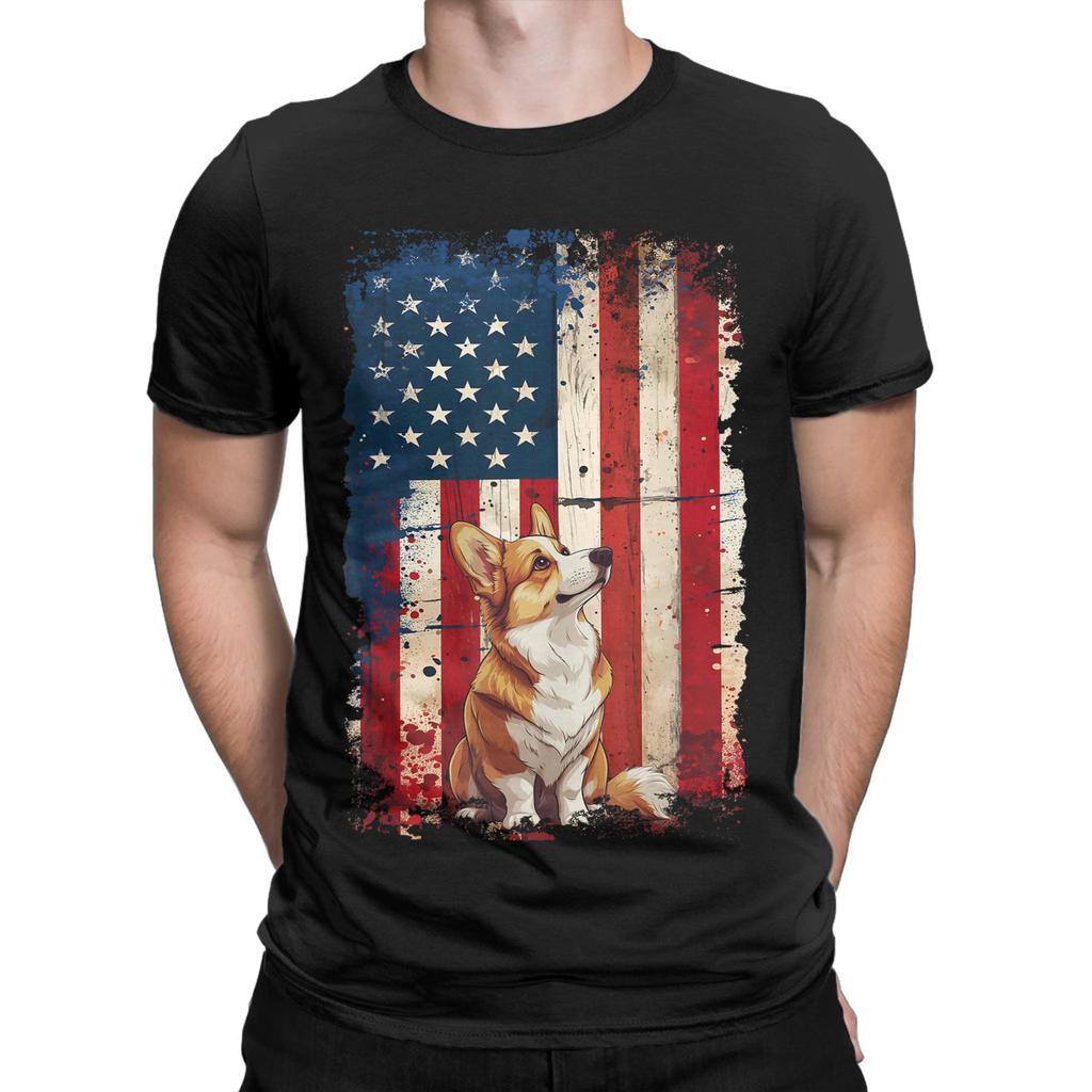 Corgi Mom Dog Flower Love T Shirts Unisex Unisex Pure Cotton Funny Tshirt Crewneck Tee Shirt Short Sleeve Clothes Graphic Printed
