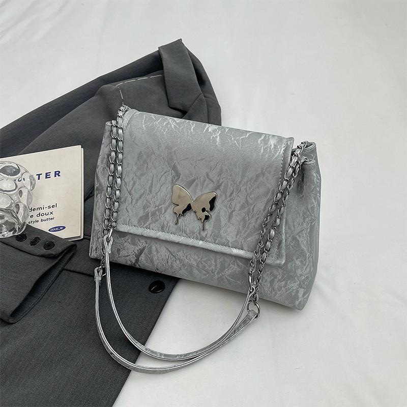IELGY Butterfly Element Envelope Bag, Silver Shoulder Bag