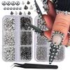 Set Bijuterii Unghii Piramidă 3D Punk Argintiu Negru, Țepi Con Metalic Margele Nituri, Decorațiuni Unghii Gotice Halloween