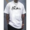 Men'S Retro Surf Graphic T-Shirt | Palm Trees & Sailboat Design, Breathable Short Sleeve Tee For Summer Beach Camping Outdoor Activities
