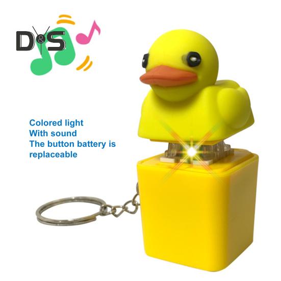 Ducky Caps Schlüsselanhänger Zappeln Spielzeug Quakende Ente Stressabbau ABS Kunststoff Rassel Minderer Schlüsselanhänger