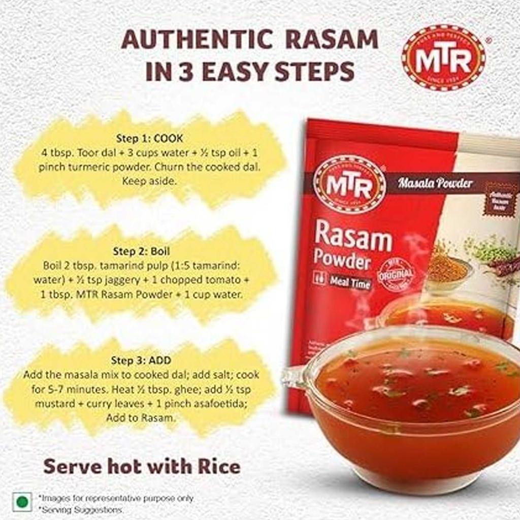 MTR Rasam Powder 200g Pack Of 1 Authentic South Indian Spiced Soup Masala Easy Cooking