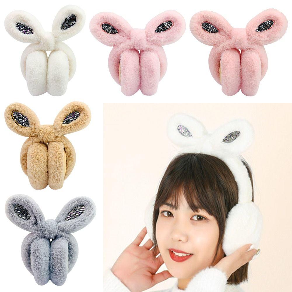 

Для женщин и мужчин защита от холода зимние теплые наушники с заячьими ушками складные наушники мягкие плюшевые наушники