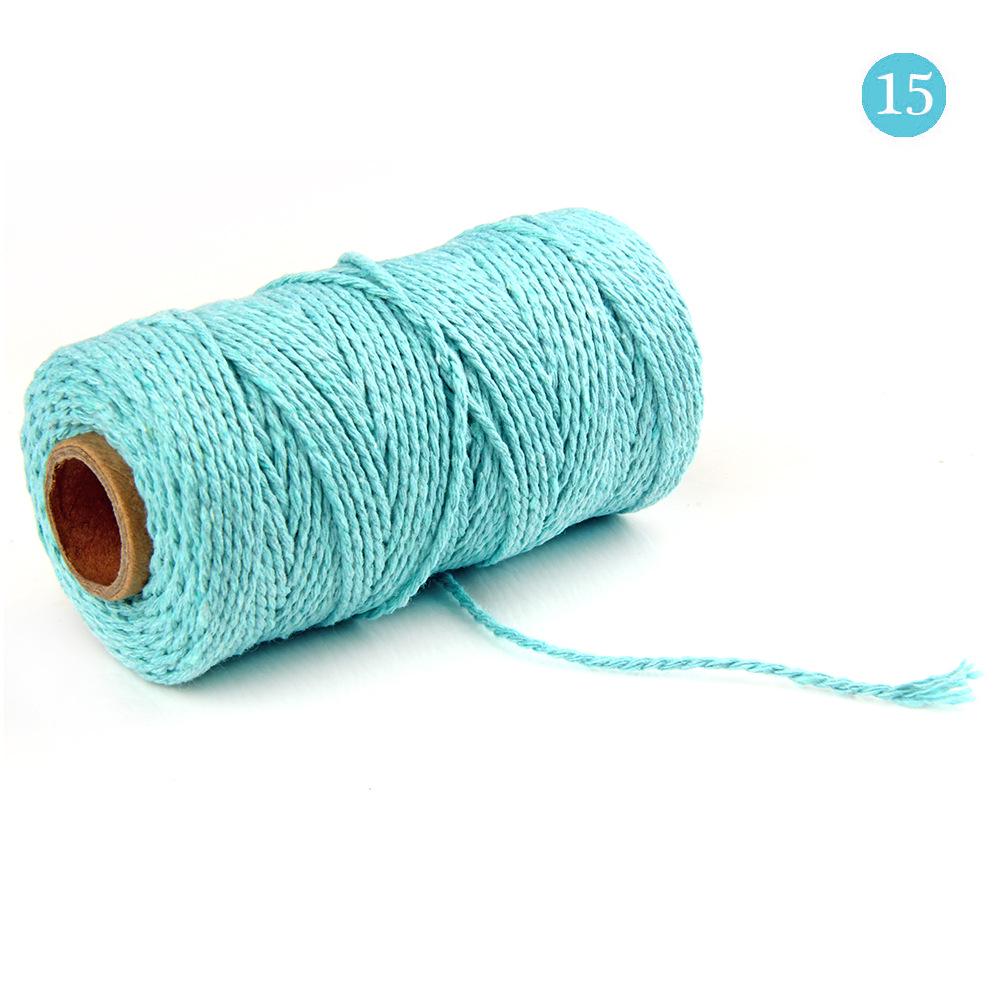 2mm Two-Strand Cotton Rope, 3mm Colored Braided Rope, for Binding, Decoration, and Hanging Tags