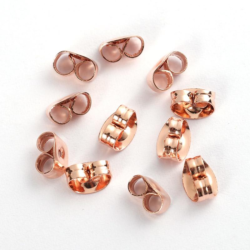 50pcs 100pcs 6x4.5mm Stainless Steel Earrings Back Gold Tone Rose Gold Butterfly Ear Nuts Stopper DIY Jewelry Making Supplies