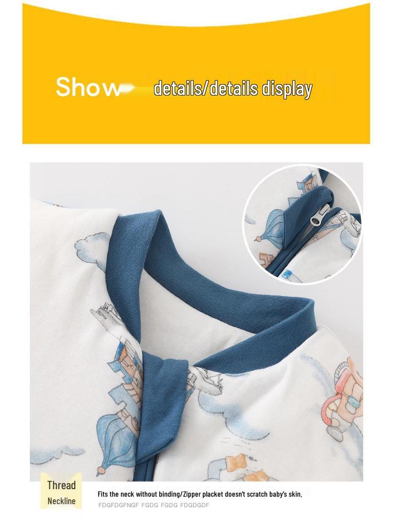 Detachable Washable Toddler Sleeping Bag - Autumn/Winter Down Cotton, Anti-Kick, Anti-Startle, Thickened Quilted Design