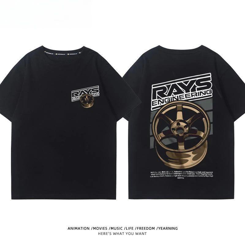 Kultura upravených aut Krátký rukáv Náboj kola Upravené auto JDM Krátký rukáv Tričko Pánské a dámské Bavlněné Tričko s polovičním rukávem