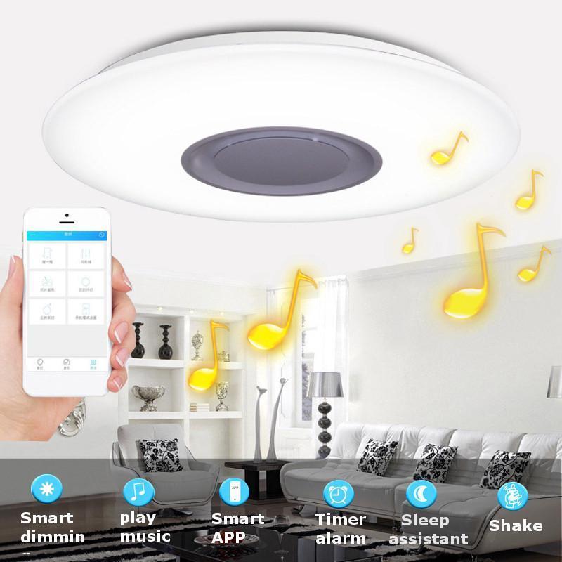Control Lamp 48W RGB Dimmable Music Ceiling Lamp APP for Home Bluetooth ...