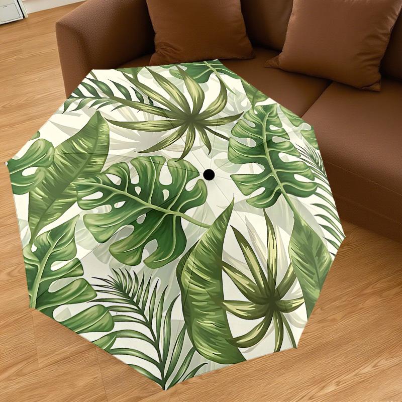 1PC Tropical Leaves Pattern Umbrella-8-Rib Reinforced, Automatic Open, Lightweight & Durable, Cute Fashion Accessory for Outdoor-P71