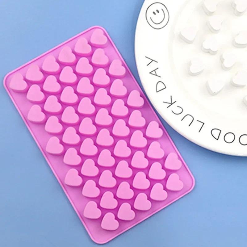 55 Hole Mold Candle Making Box Love Heart Shaped Silicone Chocolate Mold DIY Heart Cake Baking Mold Valentine's Day Supplies