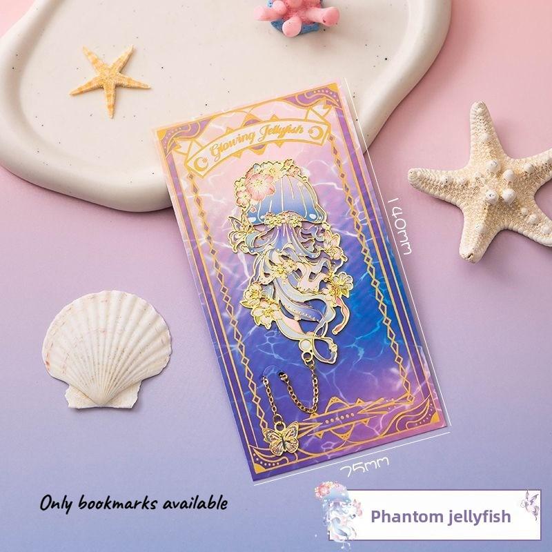 1 Stück Romantisches und verträumtes Ozean Lesezeichen Geschenkbox Set Metall Buchclip Geschenk Schenken Sie einem Freund Ein Gedenk-Kleines Geschenk