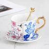 Nordic Pastoral Style British Ceramic Coffee Cup Saucer Set Ins Creative Black Tea Cup Gold Hand Afternoon Tea Cup Saucer