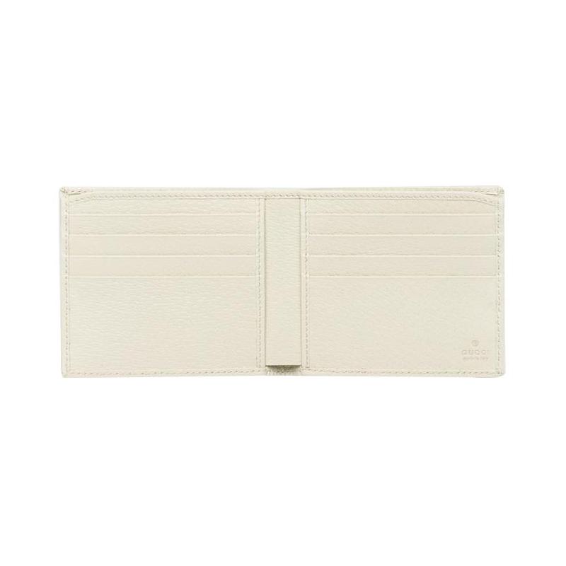 Gucci Ophidia aged old flower logo striped webbing classic recommendation canvas and leather short wallet wallet men's ebony color and white