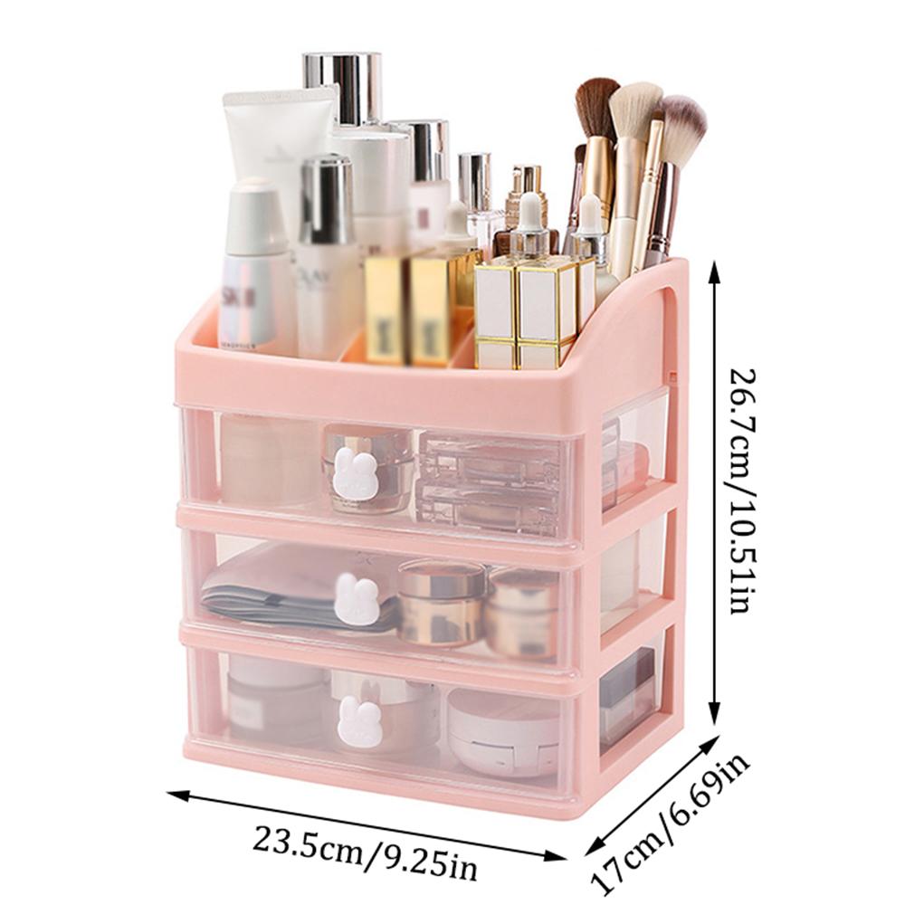 Koreanische süße Kaninchen Make-up-Box Desktop Make-up Aufbewahrungsbox Schublade Stil Schmuck Lagerung Organizer Lagerung Regale